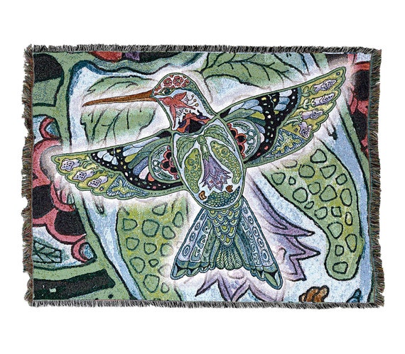 Eighth Generation Hummingbird Throw Blanket