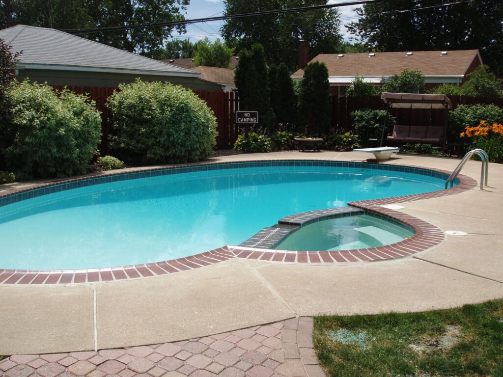 Brick edging pool