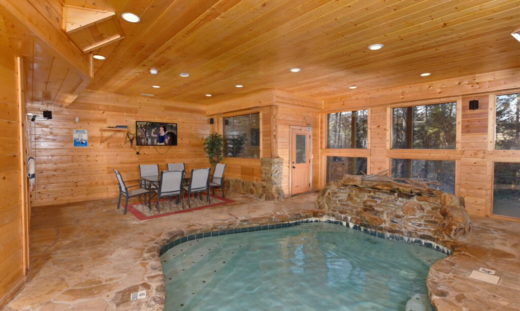 Wood cabinet pool polished look pool