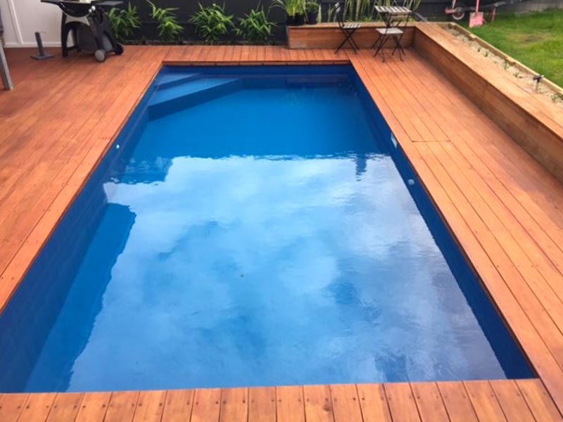 Wood edging pool
