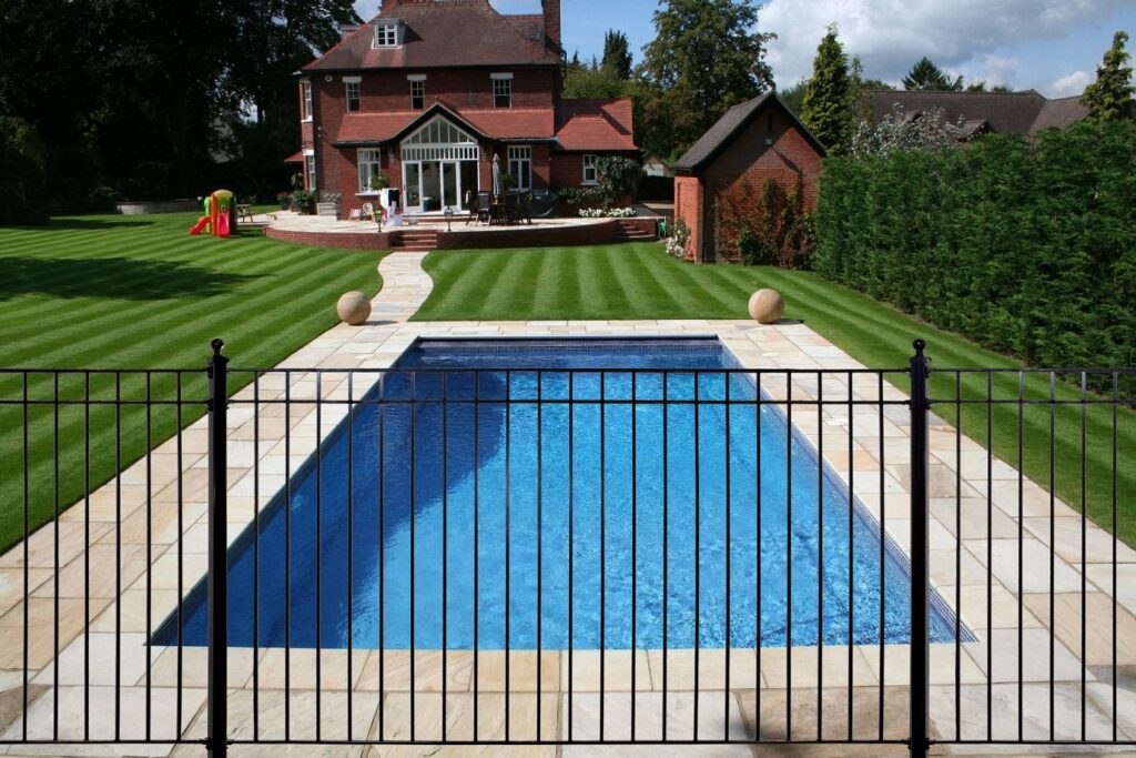 Wrought iron fencing pool