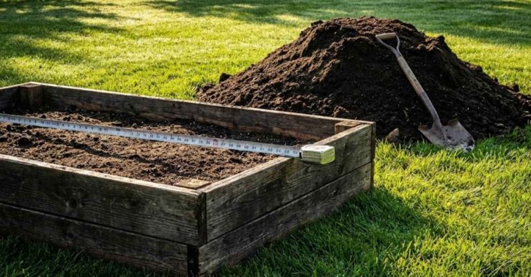 Soil Calculator How much soil for 4x8 raised bed bulk garden soil calculator topsoil yardage calculator soil depth for vegetable garden How many bags of soil equal 1 cubic yard Is it cheaper to buy soil in bulk or bags How do I calculate soil for an irregular shaped garden What depth of soil is needed for a vegetable garden How much does a yard of topsoil weigh How much soil do I need for a 4x8 raised bed