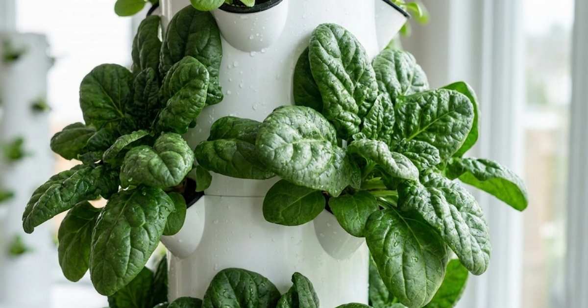 Stop Getting Robbed at the Grocery Store: The Best Plants for Hydroponic Tower Success Fresh spinach growing hydroponically